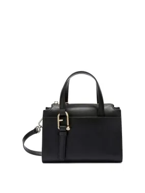 Furla Boston S Black Leather Top Case Bag