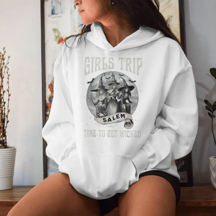 Girls Trip Salem Retro Salem 1692 They Missed One Witch Women Hoodie