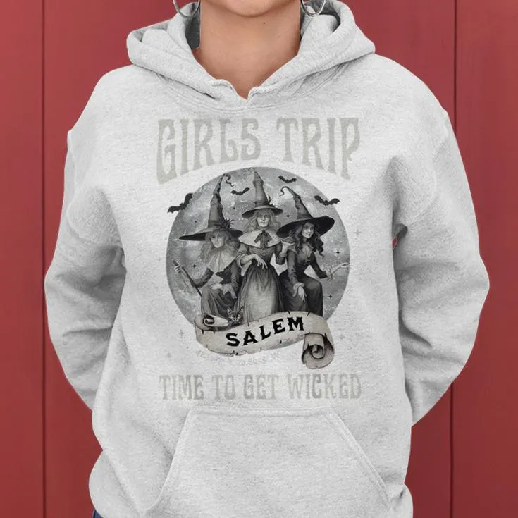 Girls Trip Salem Retro Salem 1692 They Missed One Witch Women Hoodie