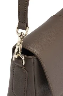 Grained faux-leather saddle bag with Double B monogram