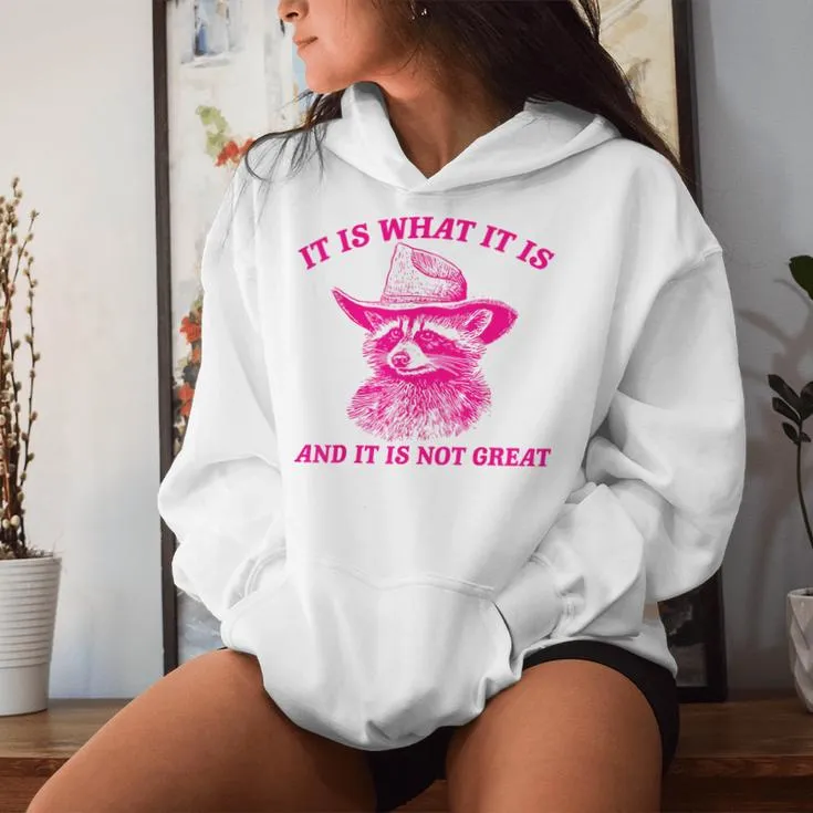 Groovy It Is What It Is And It Is Not Great Raccoon Women Hoodie