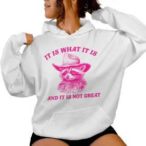 Groovy It Is What It Is And It Is Not Great Raccoon Women Hoodie