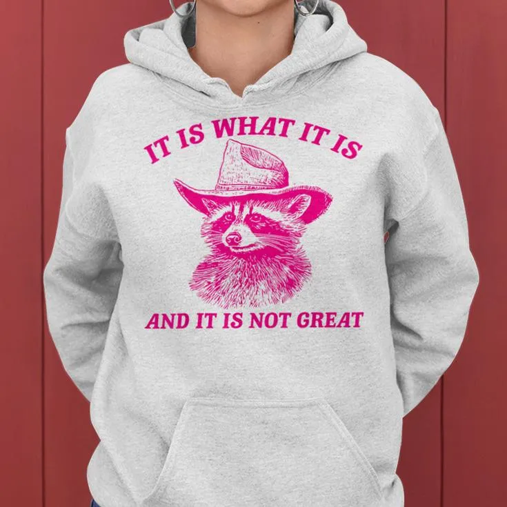 Groovy It Is What It Is And It Is Not Great Raccoon Women Hoodie