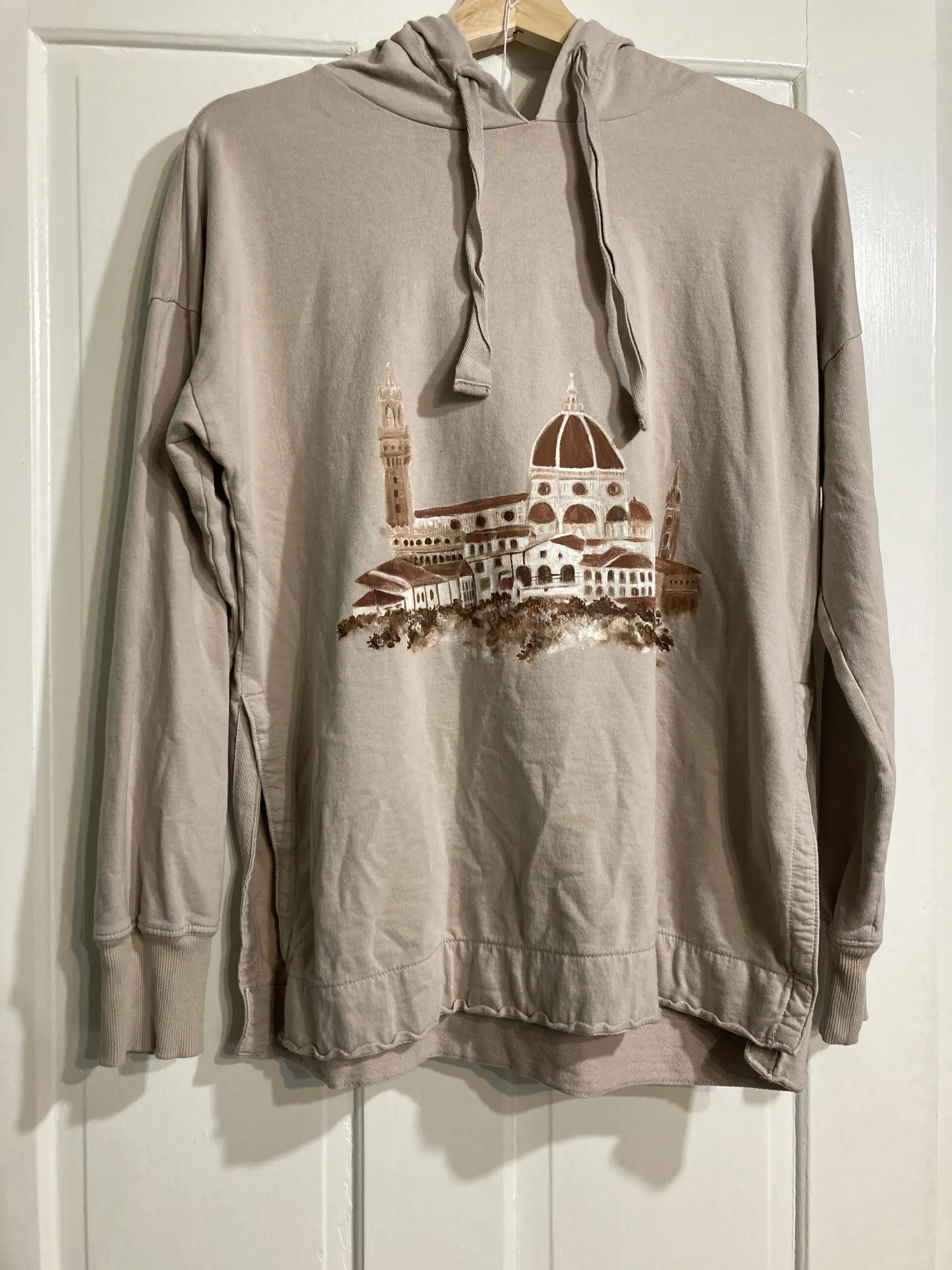 Hand-painted Florence, Italy Lightweight Neutral Hoodie