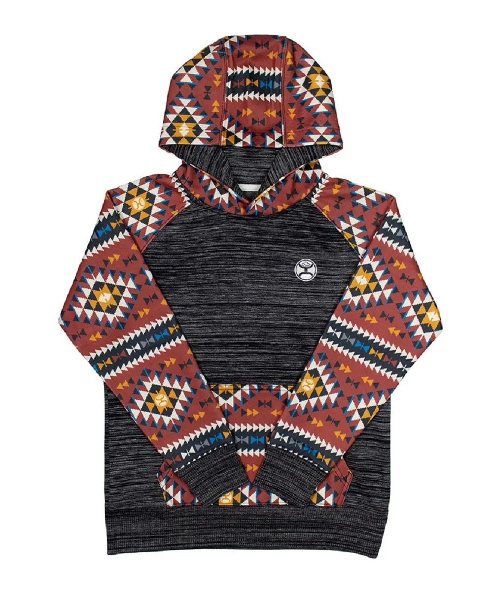 Hooey Girls' Summit Aztec Print Hoodie