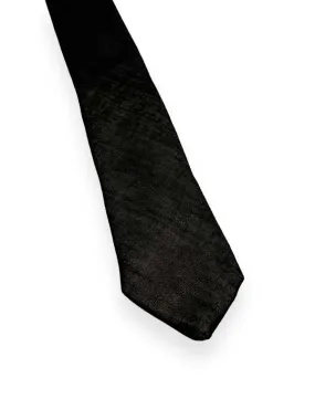 IMPORTED SILK NECKTIE - Dark Grey/Bone