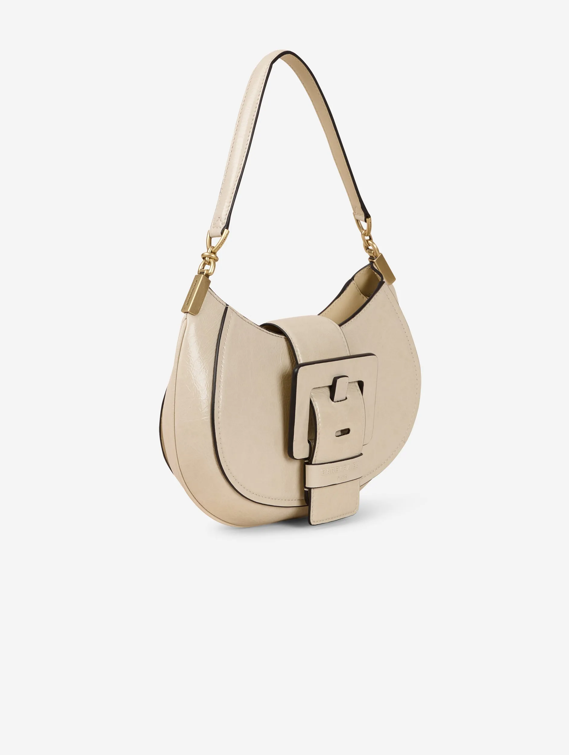 Ivory patent leather KISS ME bag