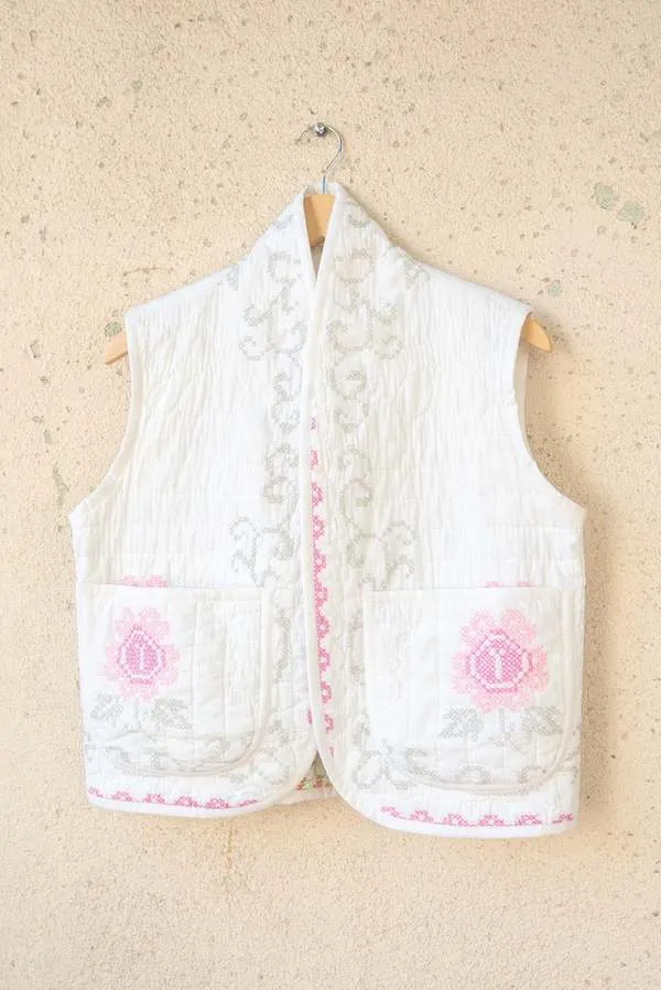 Jess Meany Cross Stitch Ava Vest - Pink