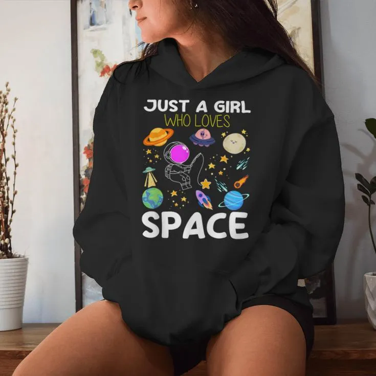 Just A Girl Who Loves Planets Science Lover Girl Space Solar Women Hoodie