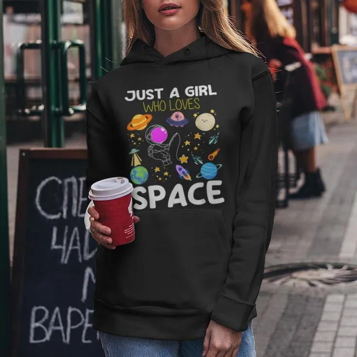 Just A Girl Who Loves Planets Science Lover Girl Space Solar Women Hoodie