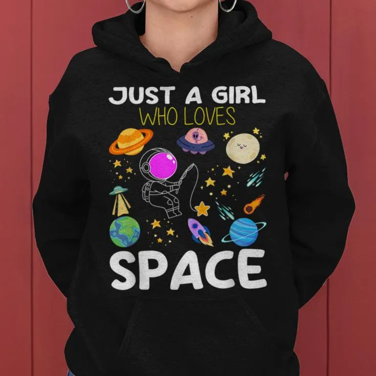 Just A Girl Who Loves Planets Science Lover Girl Space Solar Women Hoodie