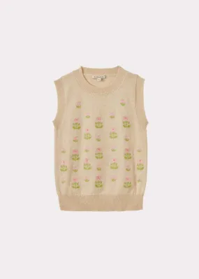 Kids Caramel NIGELLA VEST - ECRU