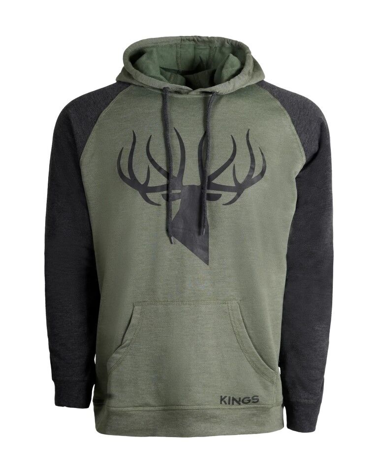 King's Camo Men's Logo Triblend Fleece Hoodie in Olive/Charcoal