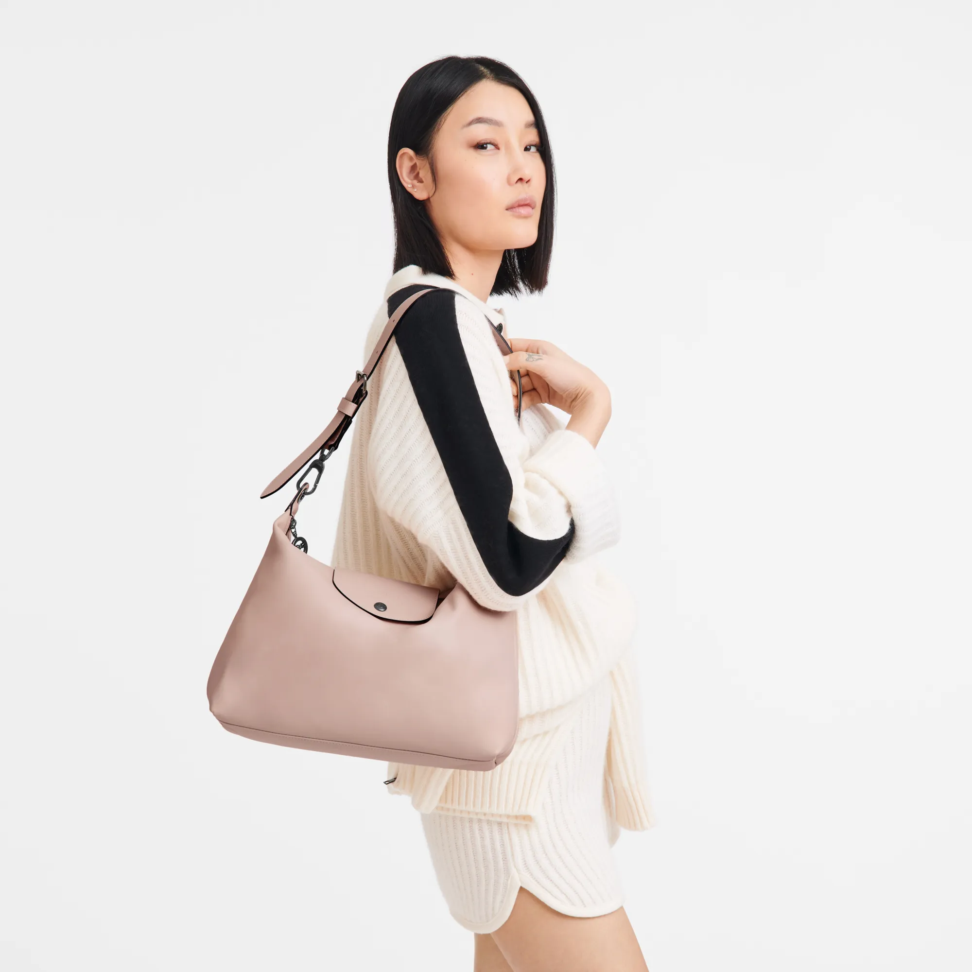 Le Pliage Xtra M Hobo bag Nude - Leather