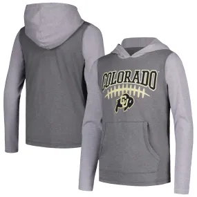 Lids Youth Garb Charcoal Colorado Buffaloes Connor Hoodie Raglan Long Sleeve T-Shirt