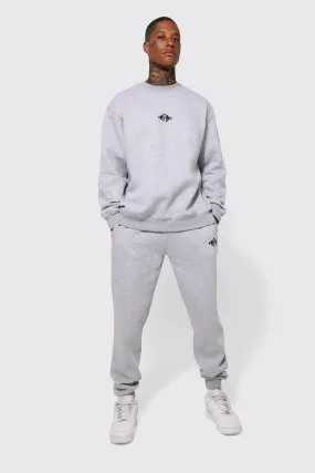 Lightweight Man Oversized Sweatshirt Tracksuit | boohooMAN UK