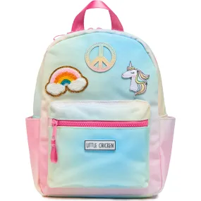 Little Chicken Mini Backpack With Patches, Rainbow