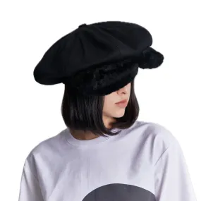 Love Brim Newspaper Boy Hat Black-