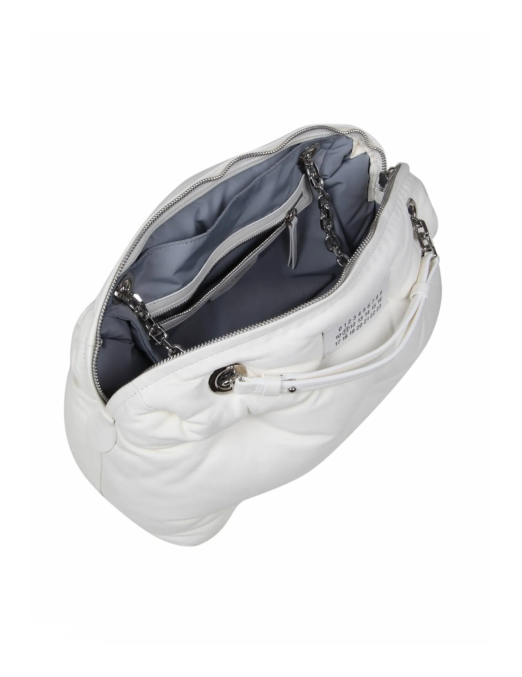 MAISON MARGIELA GLAM SLAM BAG IN WHITE COLOR PADDED LEATHER