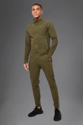 Man Active Gym Nylon Funnel Neck Tracksuit