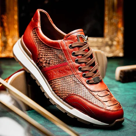 Marco Di Milano Brescia Cognac PYTHON Sneakers