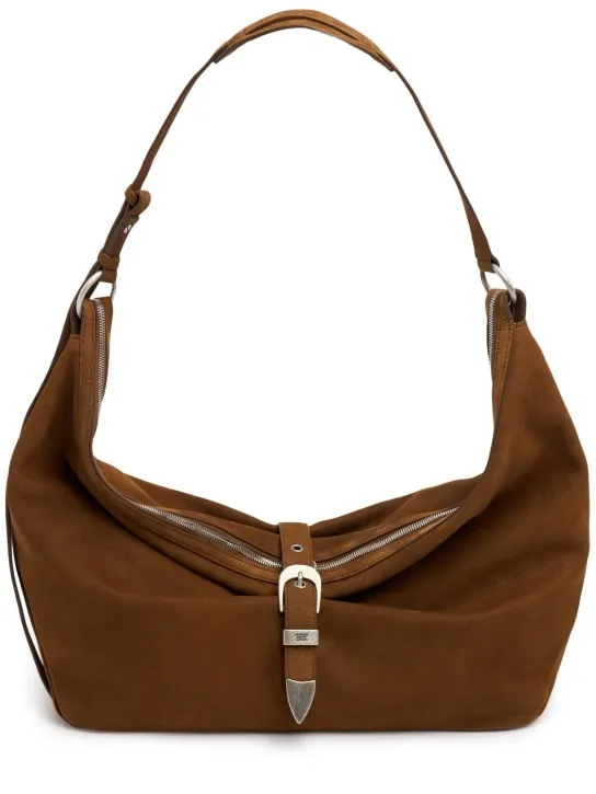 Marge Sherwood   Belted hobo suede shoulder bag 