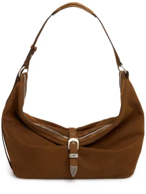 Marge Sherwood   Belted hobo suede shoulder bag 