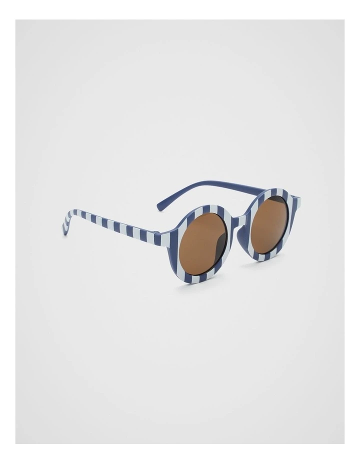 Matte Stripe Sunglasses in Blue