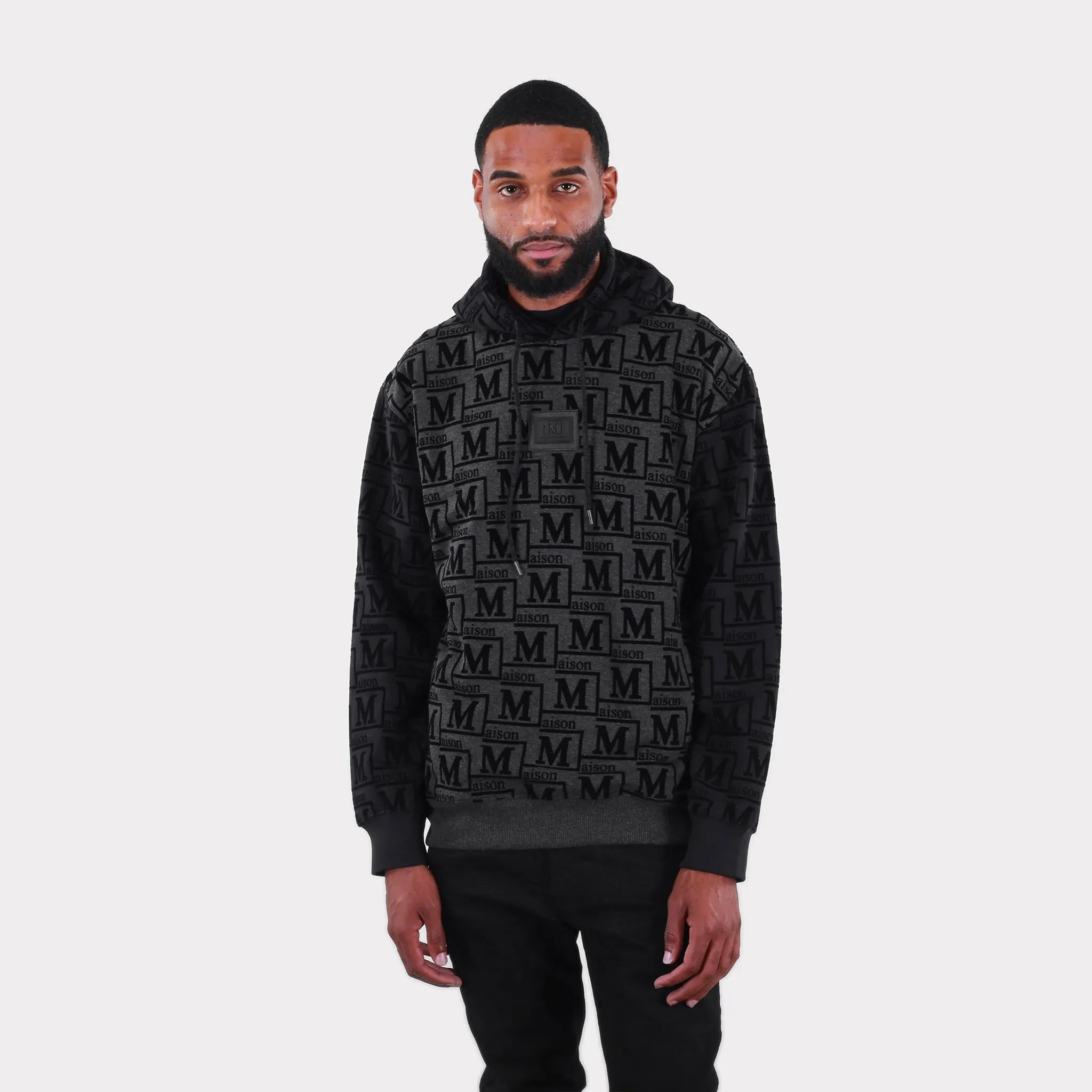 MDB Couture Men's French Terry Monogram Hoodie Sweatshirt