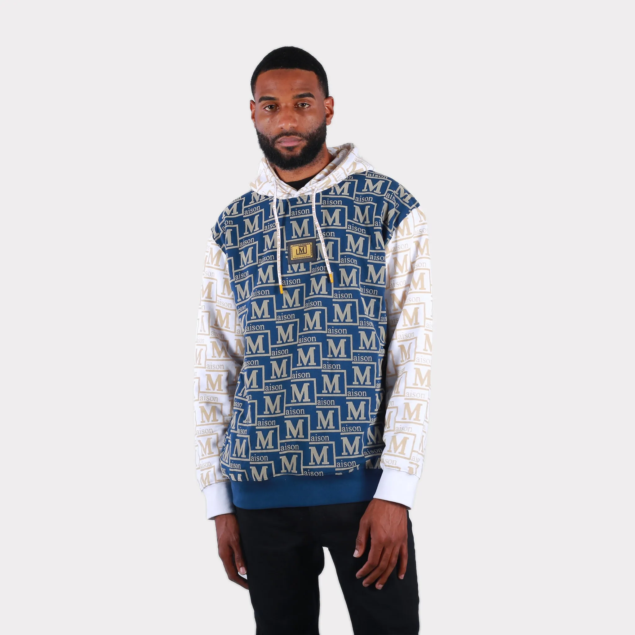 MDB Couture Men's French Terry Monogram Hoodie Sweatshirt