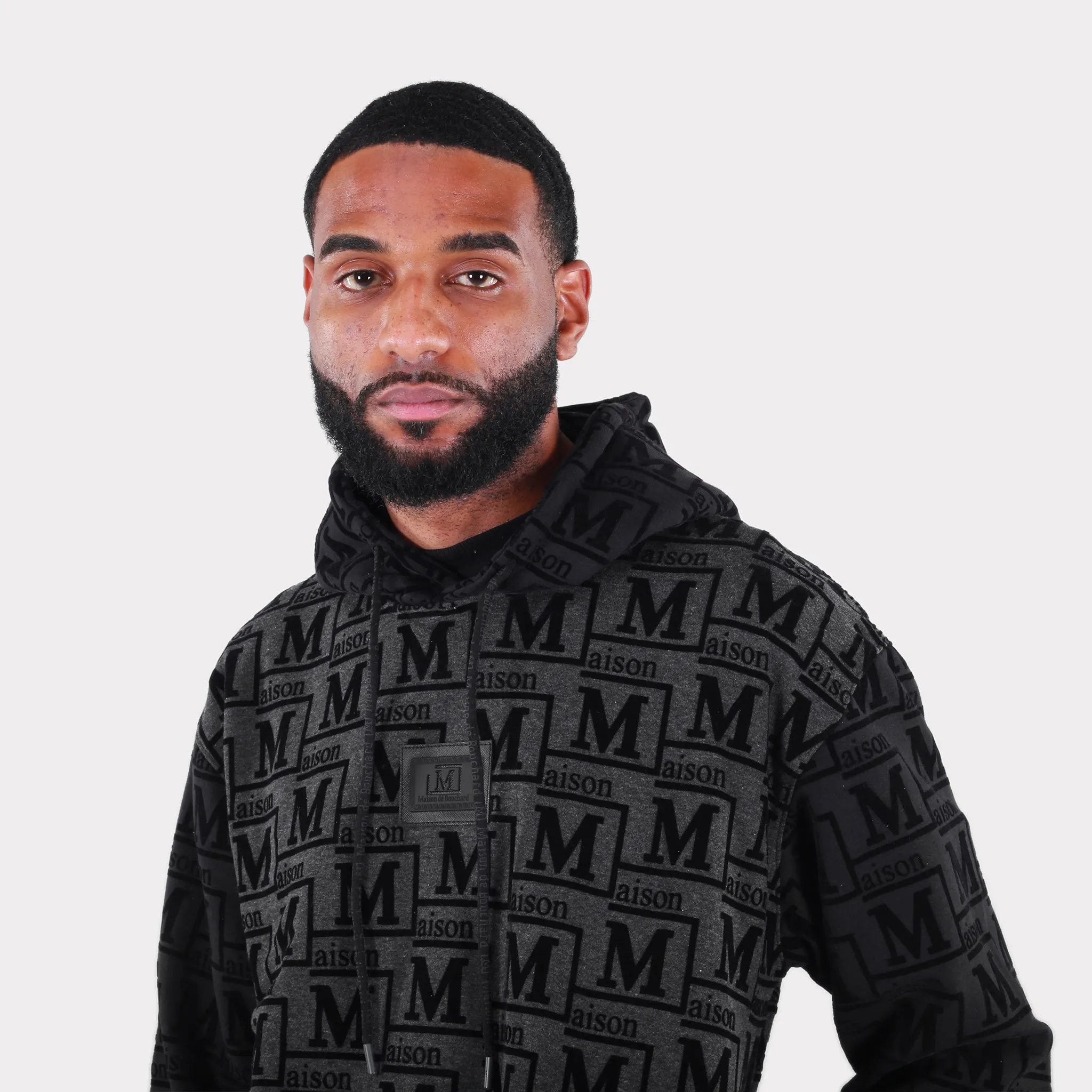 MDB Couture Men's French Terry Monogram Hoodie Sweatshirt