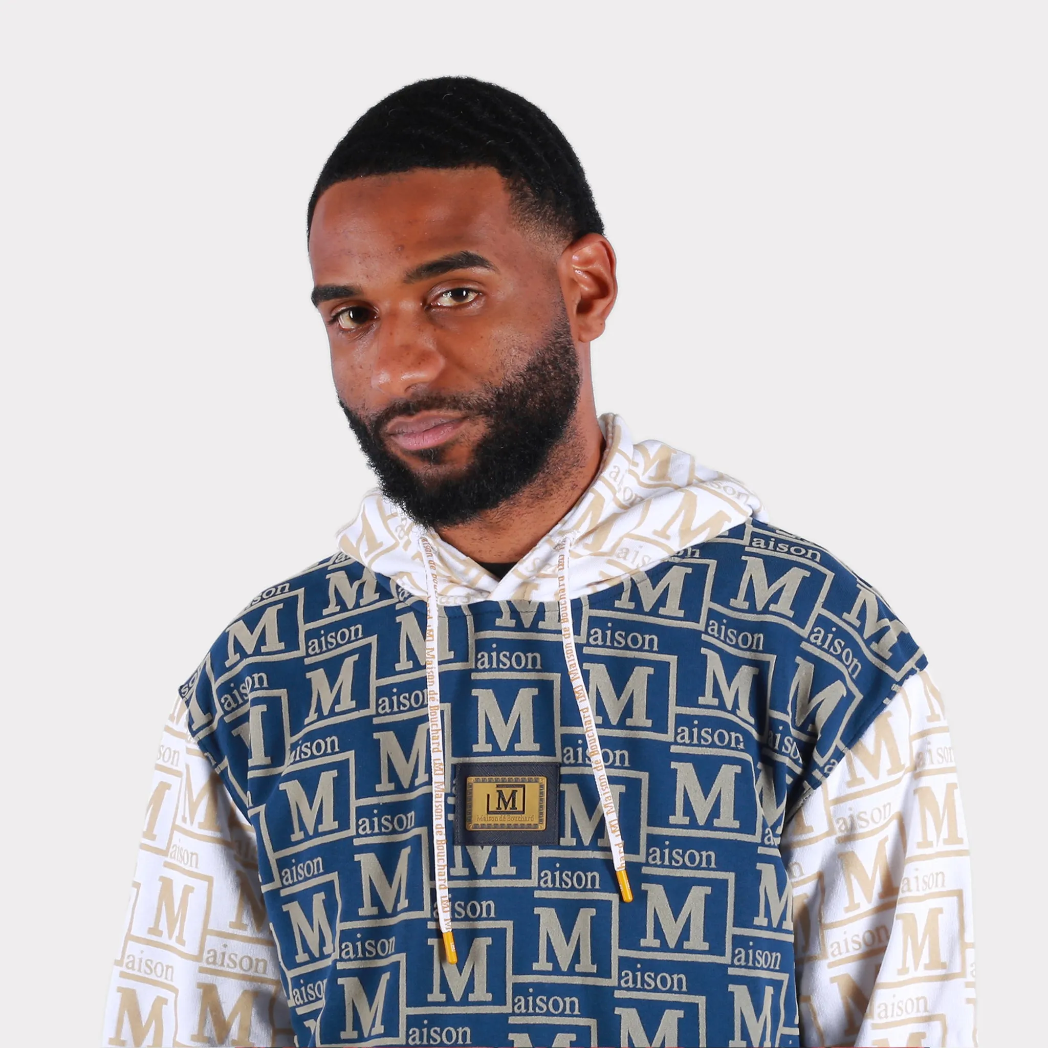 MDB Couture Men's French Terry Monogram Hoodie Sweatshirt