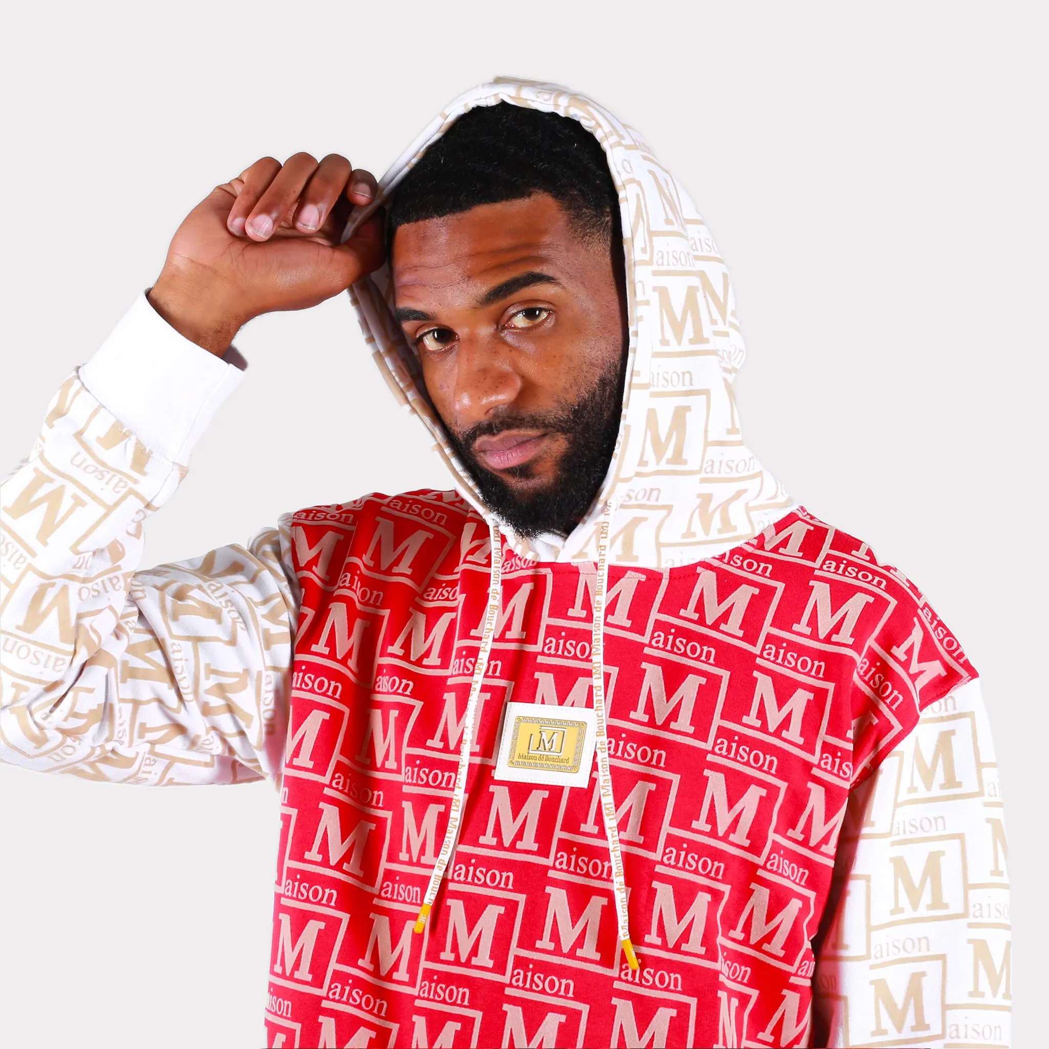 MDB Couture Men's French Terry Monogram Hoodie Sweatshirt