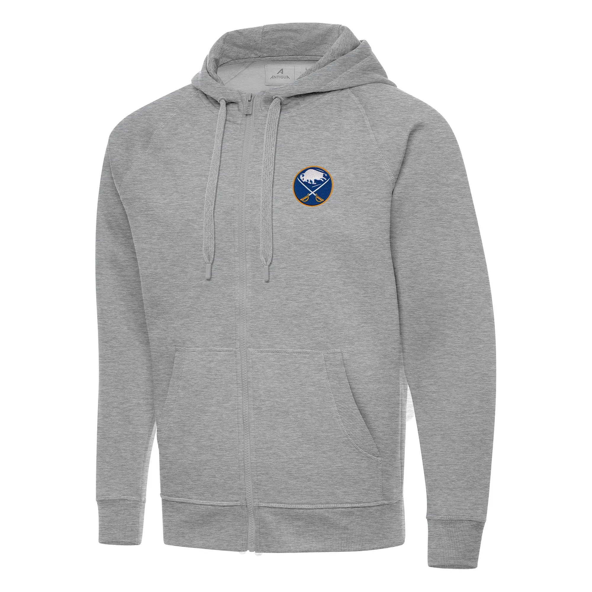 Men's Buffalo Sabres Antigua Heather Gray Big & Tall Victory Full-Zip Hoodie