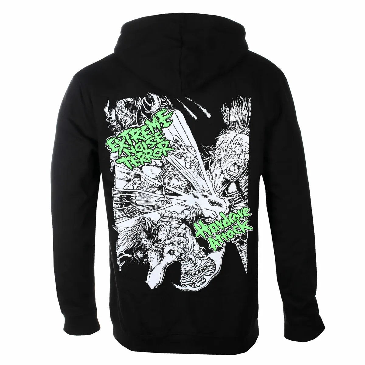 men's hoodie EXTREME NOISE TERROR - HARDCORE ATTACK - BLACK - PLASTIC HEAD - PH12553HSWZ  -  Metal-shop