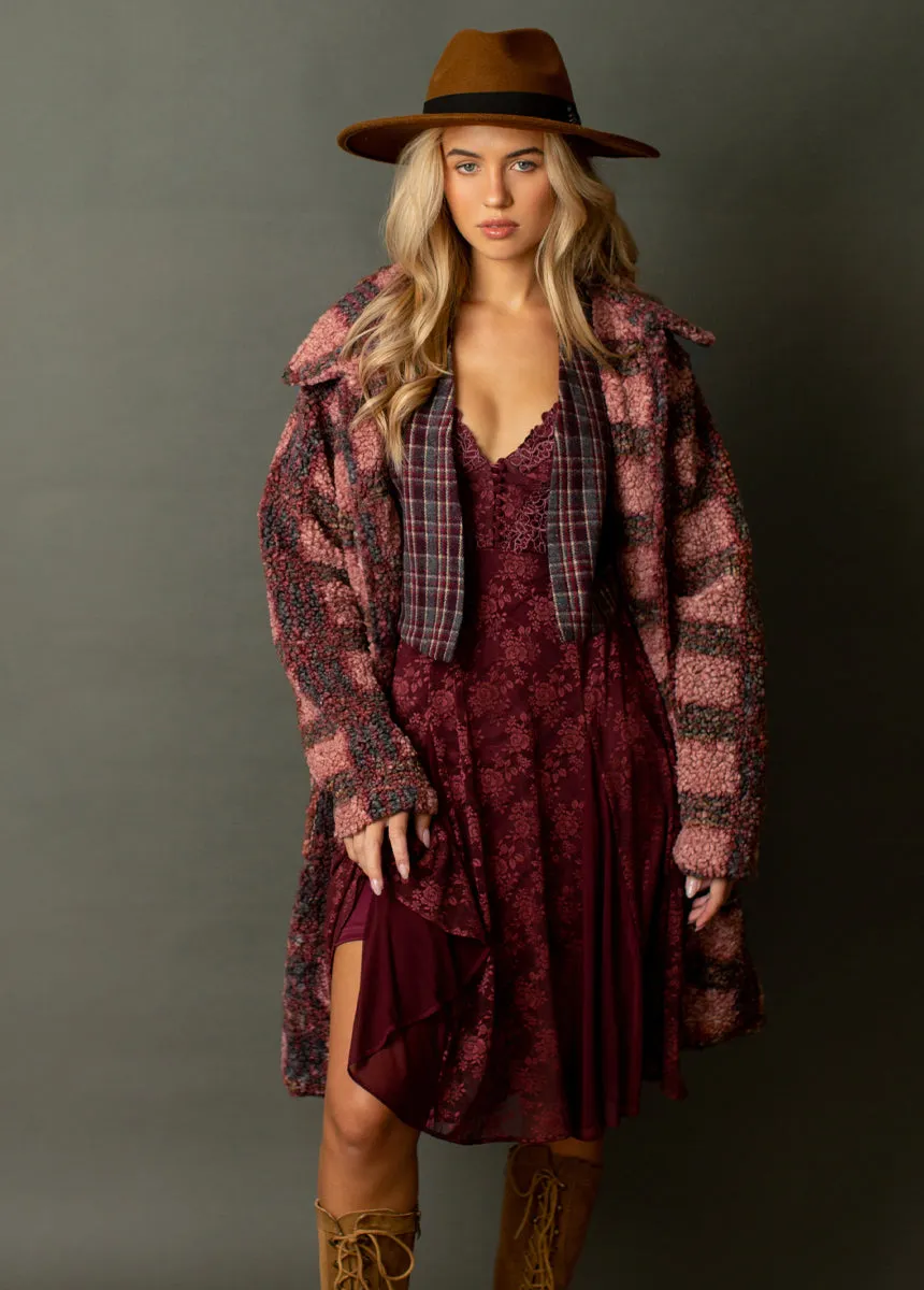 Mikah Vest in Plum Plaid