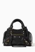 Mini Neo Classic Top-handle Bag in Croc-embossed Leather