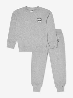 Moschino Kids Bear Logo Tracksuit in Grey