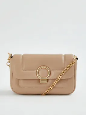 Neutral Pink Chain Strap Padded Cross Body Bag | Women | George at ASDA