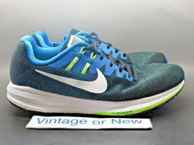 Nike Air Zoom Structure Black Photo Blue Green Running 8...