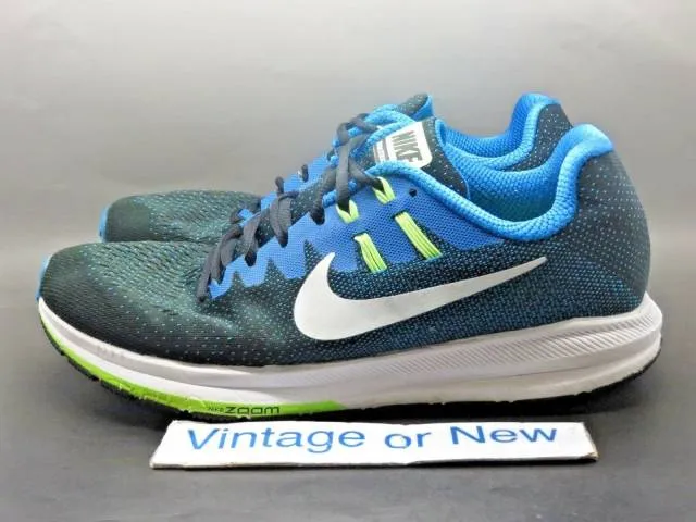 Nike Air Zoom Structure Black Photo Blue Green Running 8...