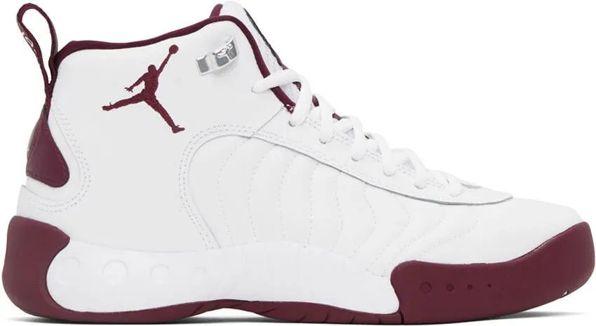 Nike Jordan White & Burgundy Jumpman Pro Sneakers