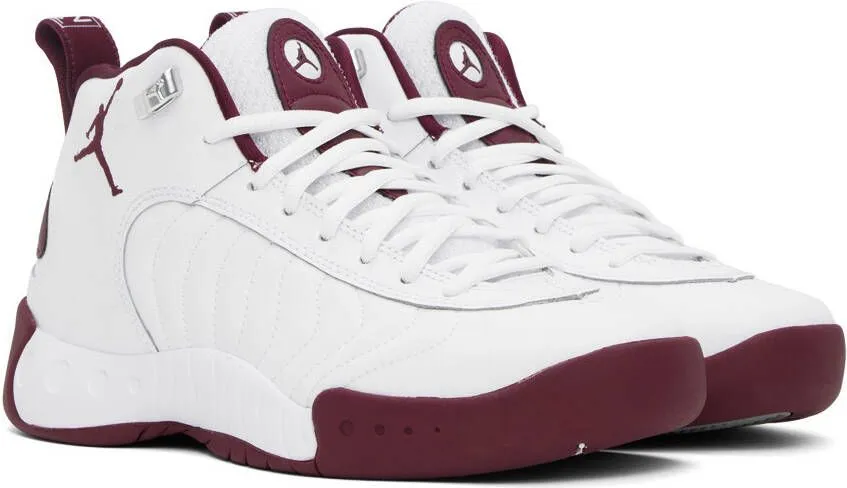 Nike Jordan White & Burgundy Jumpman Pro Sneakers