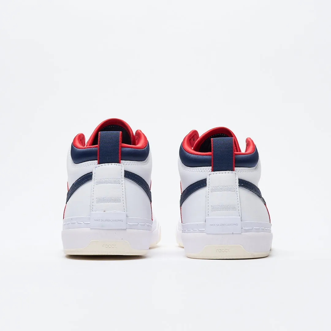 Nike SB - React Leo Premium (White/Midnight Navy-University Red)