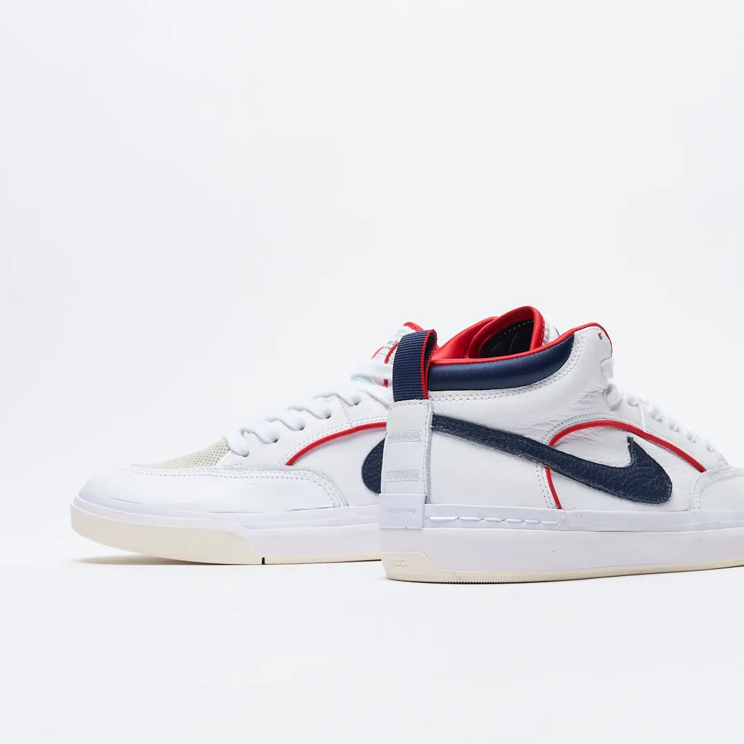 Nike SB - React Leo Premium (White/Midnight Navy-University Red)