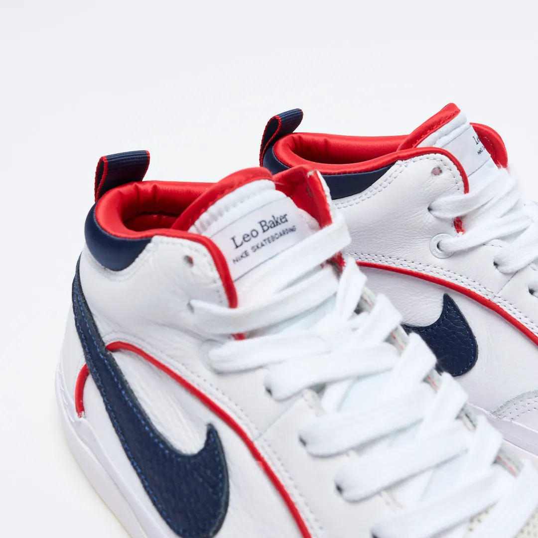 Nike SB - React Leo Premium (White/Midnight Navy-University Red)