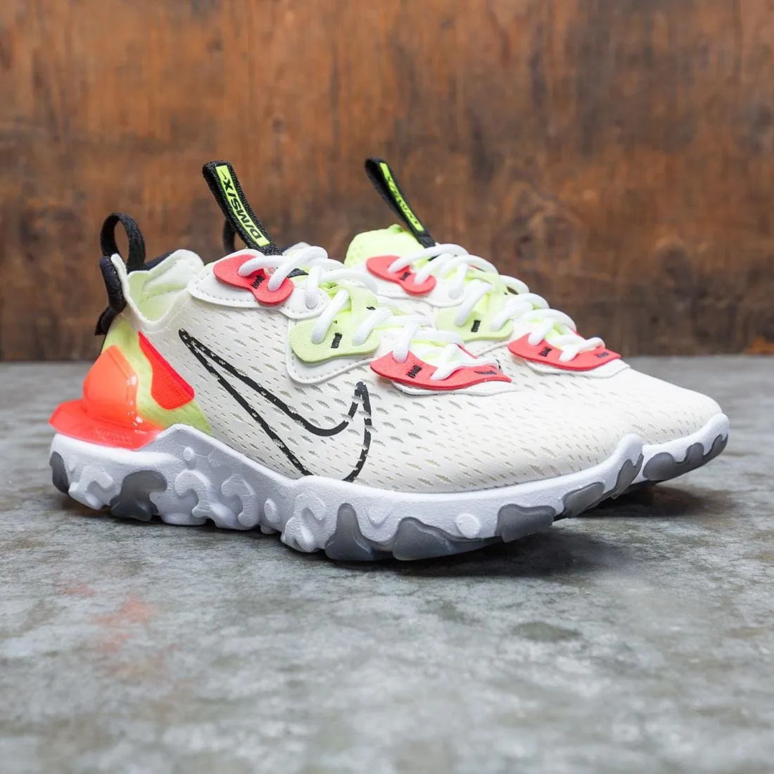 Nike Women React Vision (pale ivory / black-volt-laser crimson)