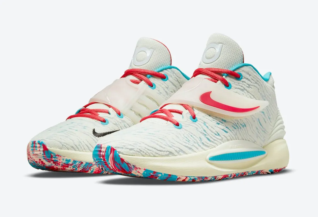 Nike Zoom KD 14 EP Cashmere White Turquoise Blue Multi-Color CZ0170-700