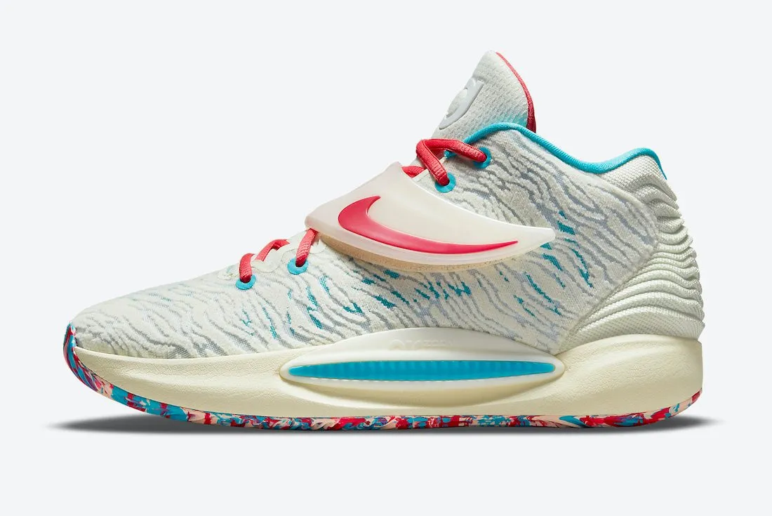 Nike Zoom KD 14 EP Cashmere White Turquoise Blue Multi-Color CZ0170-700