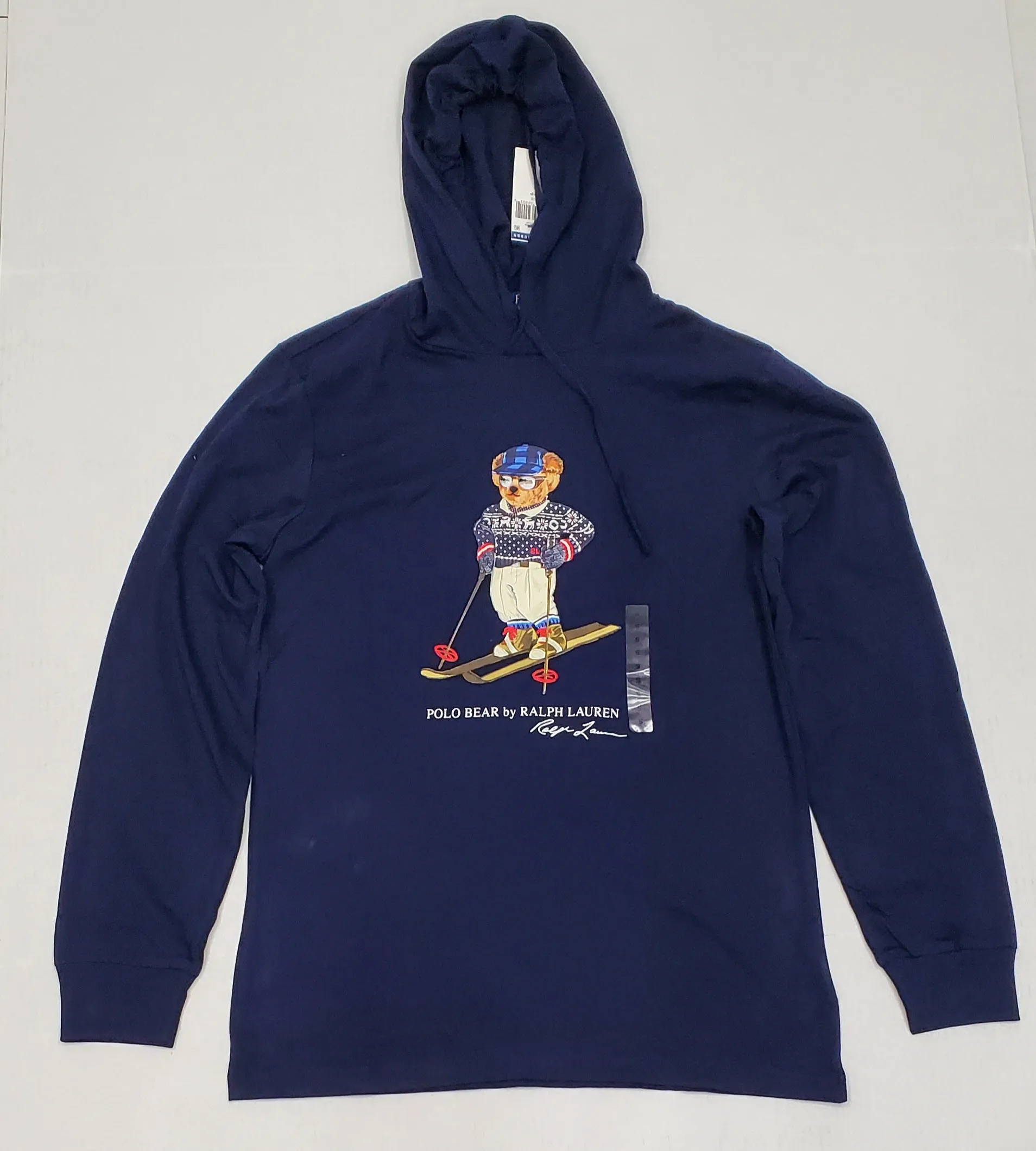 Nwt Polo Ralph Lauren Navy Ski Teddy Bear Long Sleeve Hoodie Tee